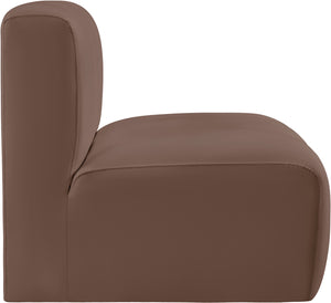 Arc Brown Vegan Leather Straight Chair 101Brown-ST Meridian Furniture