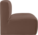 Arc Brown Vegan Leather Straight Chair 101Brown-ST Meridian Furniture