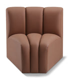 Arc Cognac Vegan Leather Curved Corner 101Cognac-CC Meridian Furniture