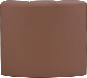 Arc Cognac Vegan Leather Curved Corner 101Cognac-CC Meridian Furniture