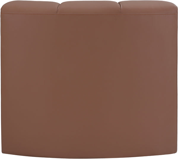 Arc Cognac Vegan Leather Curved Corner 101Cognac-CC Meridian Furniture