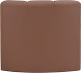 Arc Cognac Vegan Leather Curved Corner 101Cognac-CC Meridian Furniture