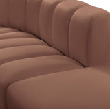 Arc Cognac Vegan Leather Curved Corner 101Cognac-CC Meridian Furniture