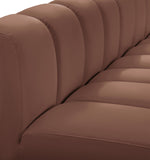 Arc Cognac Vegan Leather Curved Corner 101Cognac-CC Meridian Furniture