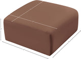 Arc Cognac Vegan Leather Ottoman 101Cognac-Ott Meridian Furniture