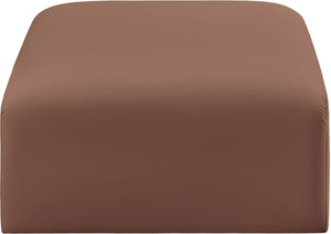 Arc Cognac Vegan Leather Ottoman 101Cognac-Ott Meridian Furniture