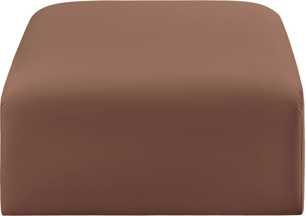 Arc Cognac Vegan Leather Ottoman 101Cognac-Ott Meridian Furniture