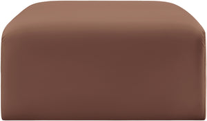 Arc Cognac Vegan Leather Ottoman 101Cognac-Ott Meridian Furniture