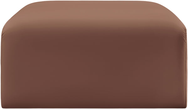 Arc Cognac Vegan Leather Ottoman 101Cognac-Ott Meridian Furniture