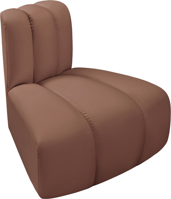Arc Cognac Vegan Leather Reverse Corner 101Cognac-RC Meridian Furniture