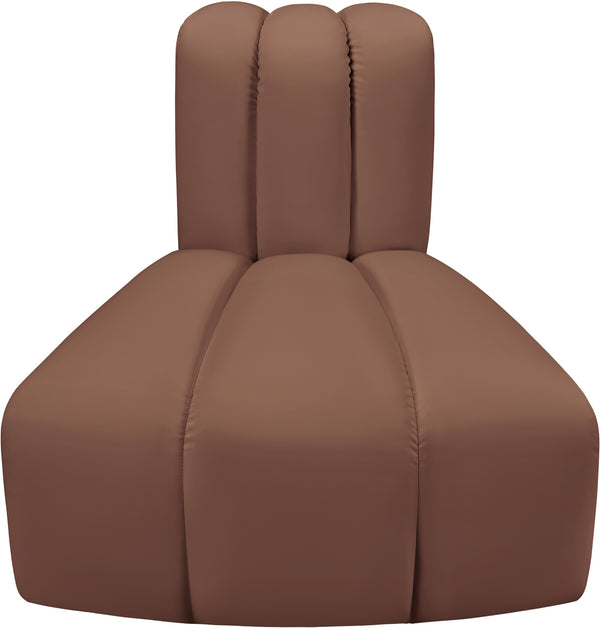Arc Cognac Vegan Leather Reverse Corner 101Cognac-RC Meridian Furniture