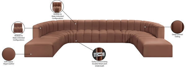 Arc Cognac Vegan Leather Modular Sofa 101Cognac-S10A Meridian Furniture