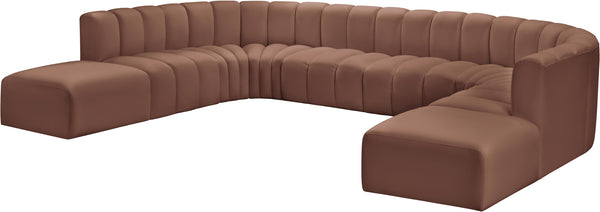 Arc Cognac Vegan Leather Modular Sofa 101Cognac-S10A Meridian Furniture
