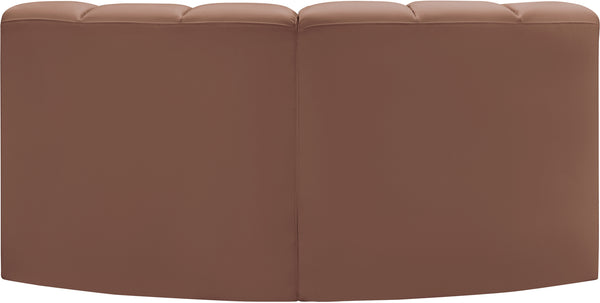 Arc Cognac Vegan Leather Modular Sofa 101Cognac-S2B Meridian Furniture