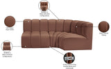 Arc Cognac Vegan Leather Modular Sofa 101Cognac-S3A Meridian Furniture