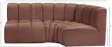 Arc Cognac Vegan Leather Modular Sofa 101Cognac-S3A Meridian Furniture