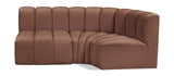 Arc Cognac Vegan Leather Modular Sofa 101Cognac-S3A Meridian Furniture