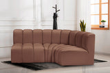 Arc Cognac Vegan Leather Modular Sofa 101Cognac-S3A Meridian Furniture