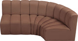 Arc Cognac Vegan Leather Modular Sofa 101Cognac-S3A Meridian Furniture