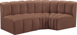 Arc Cognac Vegan Leather Modular Sofa 101Cognac-S3A Meridian Furniture