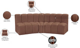 Arc Cognac Vegan Leather Modular Sofa 101Cognac-S3B Meridian Furniture