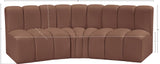 Arc Cognac Vegan Leather Modular Sofa 101Cognac-S3B Meridian Furniture