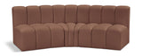 Arc Cognac Vegan Leather Modular Sofa 101Cognac-S3B Meridian Furniture