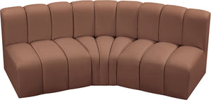 Arc Cognac Vegan Leather Modular Sofa 101Cognac-S3B Meridian Furniture