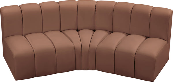 Arc Cognac Vegan Leather Modular Sofa 101Cognac-S3B Meridian Furniture