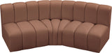 Arc Cognac Vegan Leather Modular Sofa 101Cognac-S3B Meridian Furniture