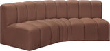 Arc Cognac Vegan Leather Modular Sofa 101Cognac-S3B Meridian Furniture