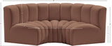 Arc Cognac Vegan Leather Modular Sofa 101Cognac-S3C Meridian Furniture