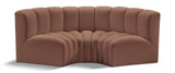 Arc Cognac Vegan Leather Modular Sofa 101Cognac-S3C Meridian Furniture