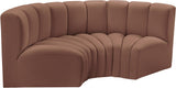 Arc Cognac Vegan Leather Modular Sofa 101Cognac-S3C Meridian Furniture