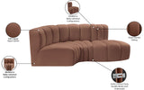 Arc Cognac Vegan Leather Modular Sofa 101Cognac-S3D Meridian Furniture