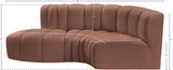 Arc Cognac Vegan Leather Modular Sofa 101Cognac-S3D Meridian Furniture