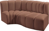 Arc Cognac Vegan Leather Modular Sofa 101Cognac-S3D Meridian Furniture