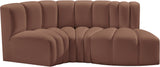 Arc Cognac Vegan Leather Modular Sofa 101Cognac-S3D Meridian Furniture