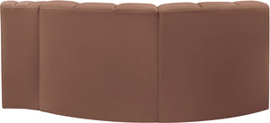 Arc Cognac Vegan Leather Modular Sofa 101Cognac-S3D Meridian Furniture