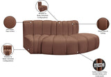 Arc Cognac Vegan Leather Modular Sofa 101Cognac-S3E Meridian Furniture