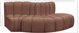 Arc Cognac Vegan Leather Modular Sofa 101Cognac-S3E Meridian Furniture