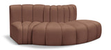 Arc Cognac Vegan Leather Modular Sofa 101Cognac-S3E Meridian Furniture