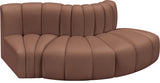 Arc Cognac Vegan Leather Modular Sofa 101Cognac-S3E Meridian Furniture