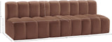 Arc Cognac Vegan Leather Modular Sofa 101Cognac-S3F Meridian Furniture