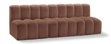 Arc Cognac Vegan Leather Modular Sofa 101Cognac-S3F Meridian Furniture