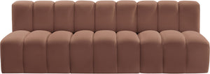 Arc Cognac Vegan Leather Modular Sofa 101Cognac-S3F Meridian Furniture