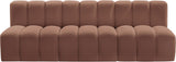 Arc Cognac Vegan Leather Modular Sofa 101Cognac-S3F Meridian Furniture