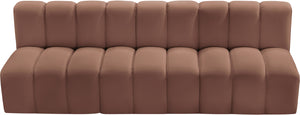 Arc Cognac Vegan Leather Modular Sofa 101Cognac-S3F Meridian Furniture