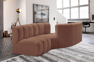 Arc Cognac Vegan Leather Modular Sofa 101Cognac-S4A Meridian Furniture