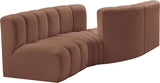 Arc Cognac Vegan Leather Modular Sofa 101Cognac-S4A Meridian Furniture